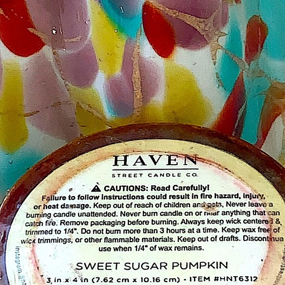 HAVEN STREET CANDLE SWEET SUGAR PUMPKIN PILLAR RICHLY SCENTED 3 BY 4 - Picture 4 of 4